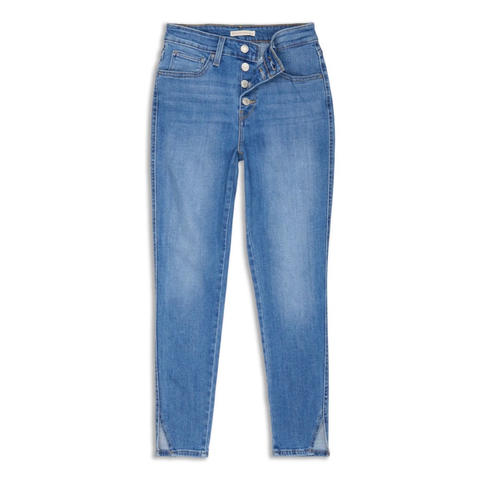 Levi's High Rise Split Ankle Light Blue Jeans
